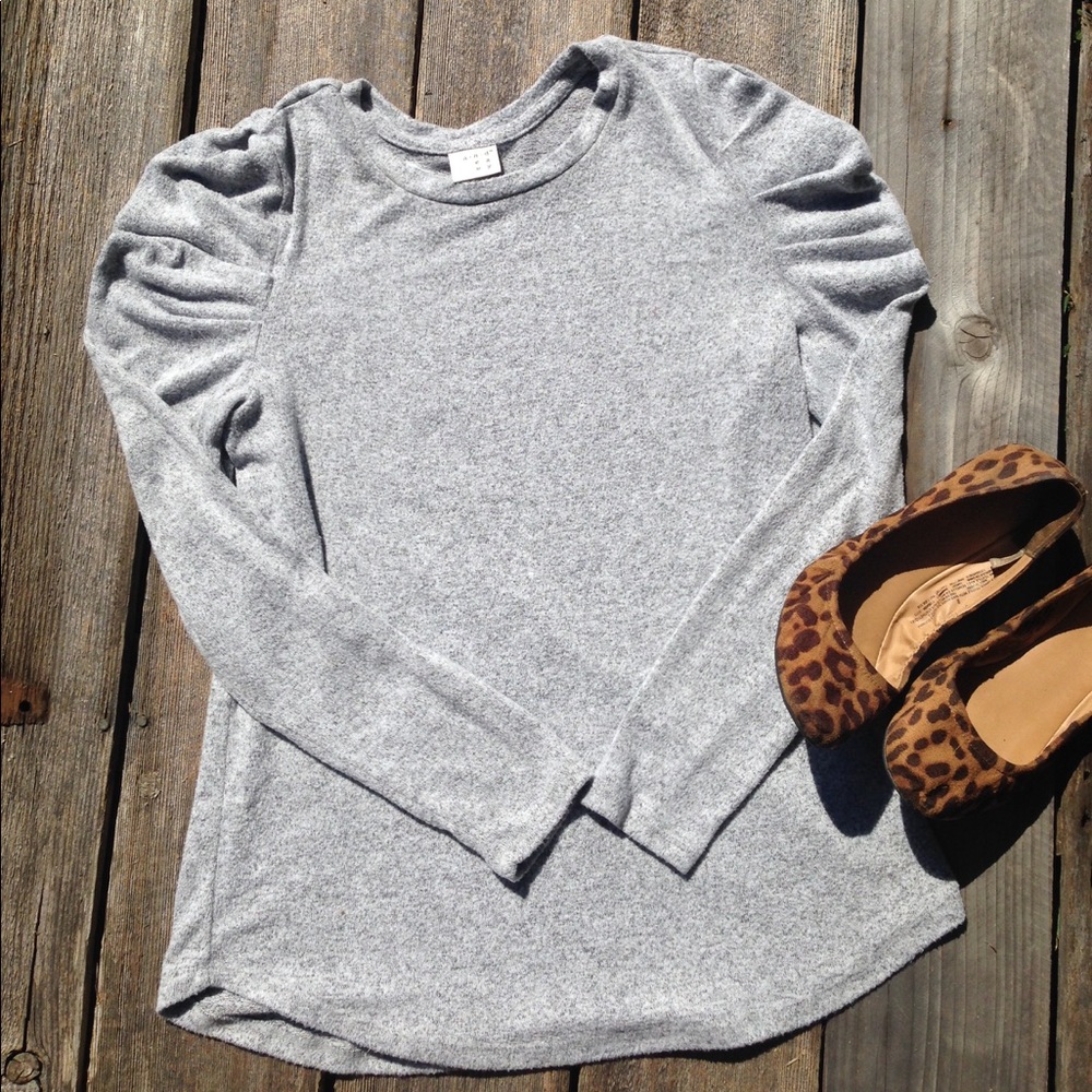 Light gray ruched sweater